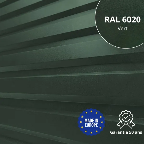 Tôle de bardage bac acier Vigo Vert mat - 1