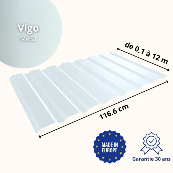 Tôle de bardage bac acier Vigo Métal Brut - 2