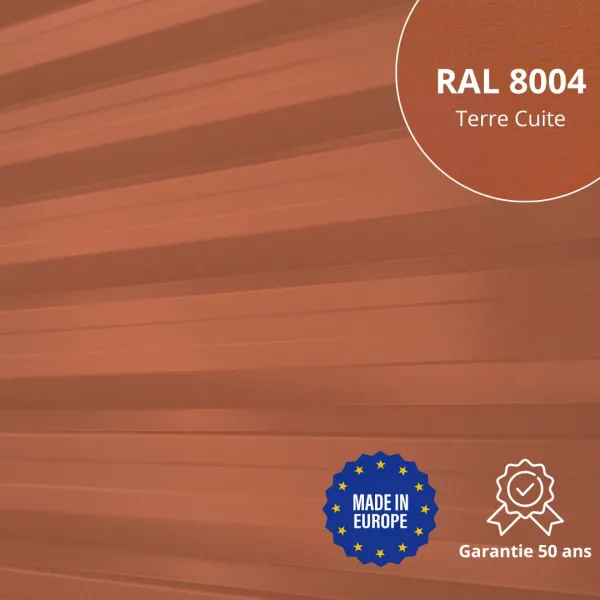 Tôle de bardage bac acier Alto Terre Cuite mat - 1