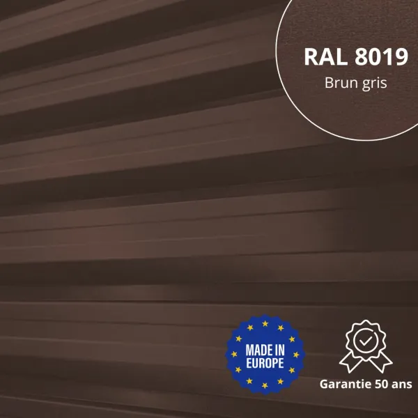 Tôle de bardage bac acier Alto Brun Gris mat - 1