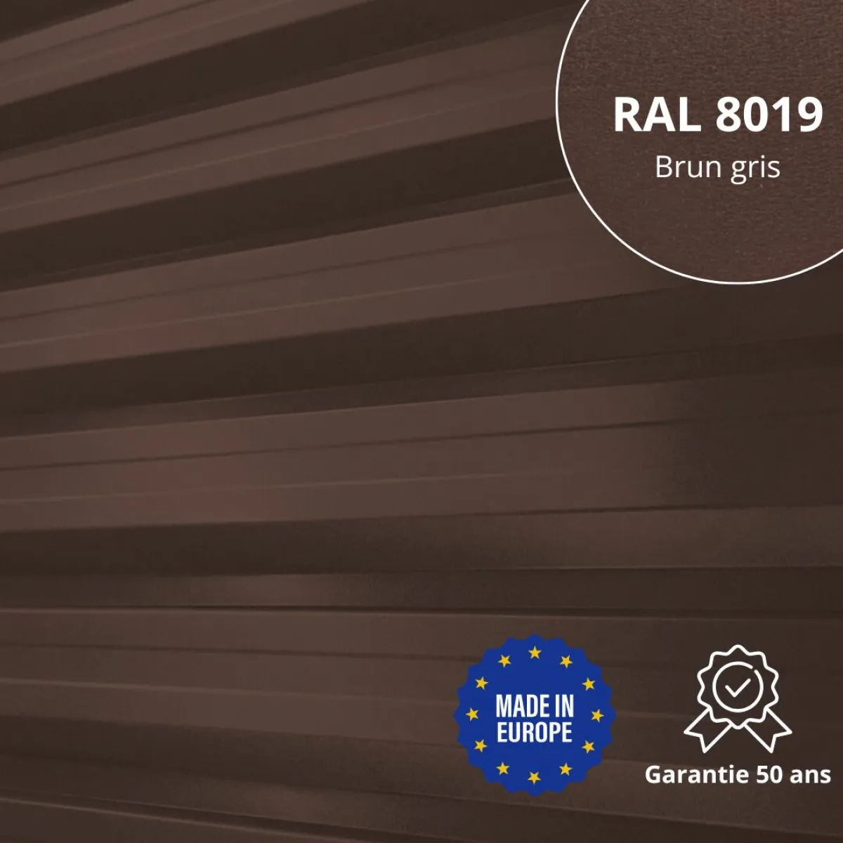 Tôle de bardage bac acier Alto Brun Gris mat