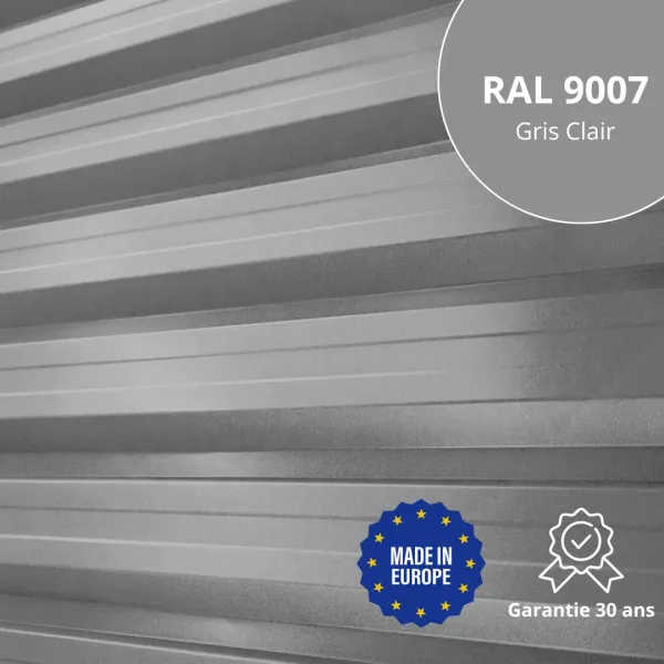 Tôle de bardage bac acier Alto Gris Clair brillant - 1