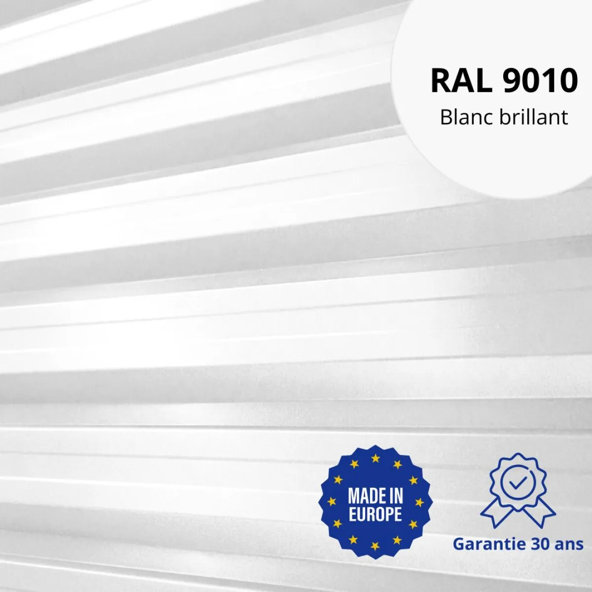 Tôle de bardage bac acier Alto Blanc brillant