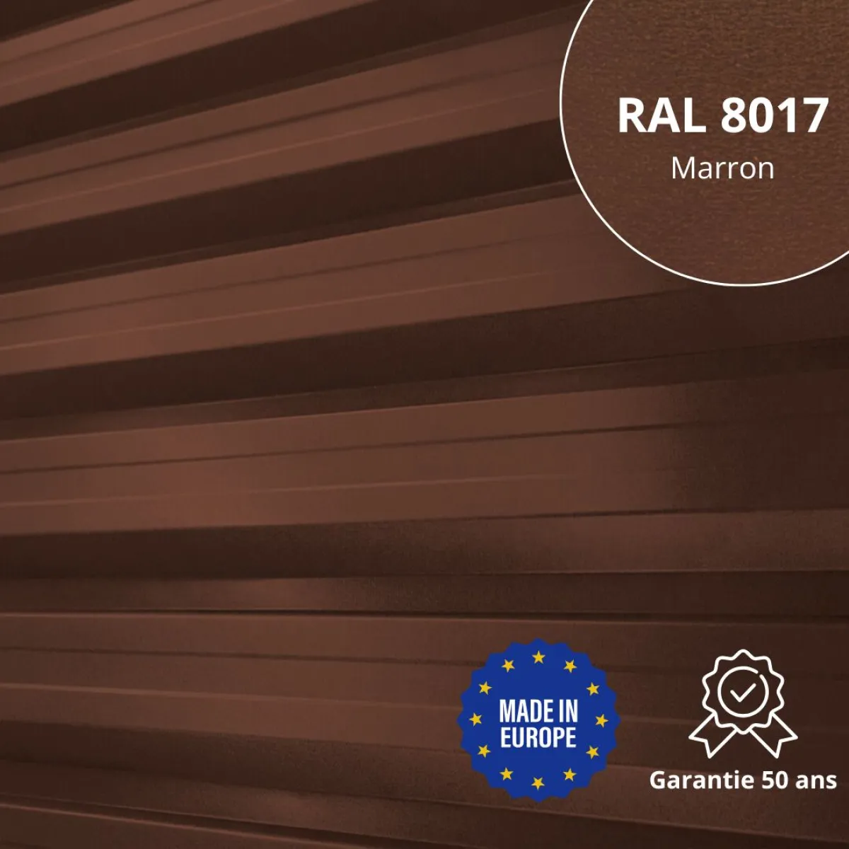 Tôle de bardage bac acier Alto Marron mat