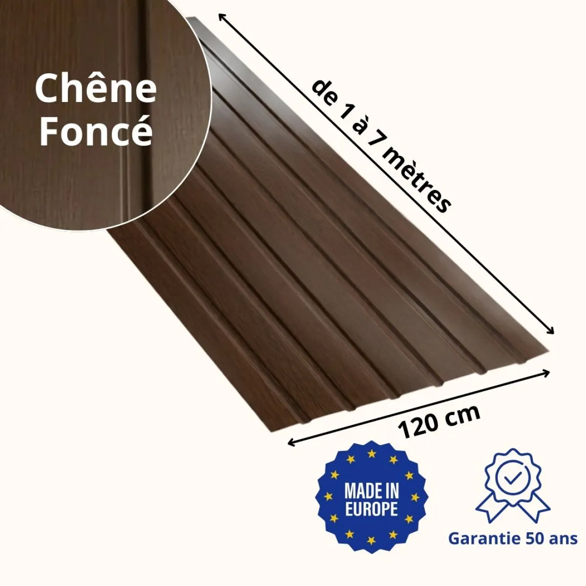 Tôle de Bardage Vario Chêne Foncé