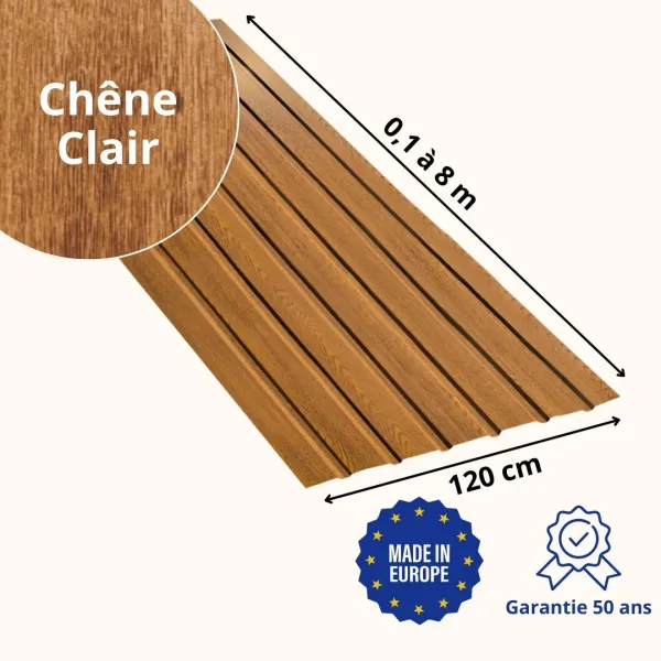 Tôle de Bardage Vario Chêne Clair 3D - 2