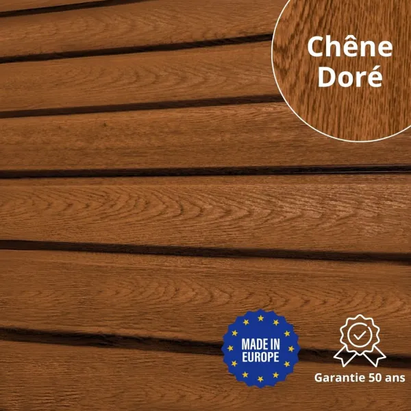 Tôle de Bardage Vario Chêne Doré 3D