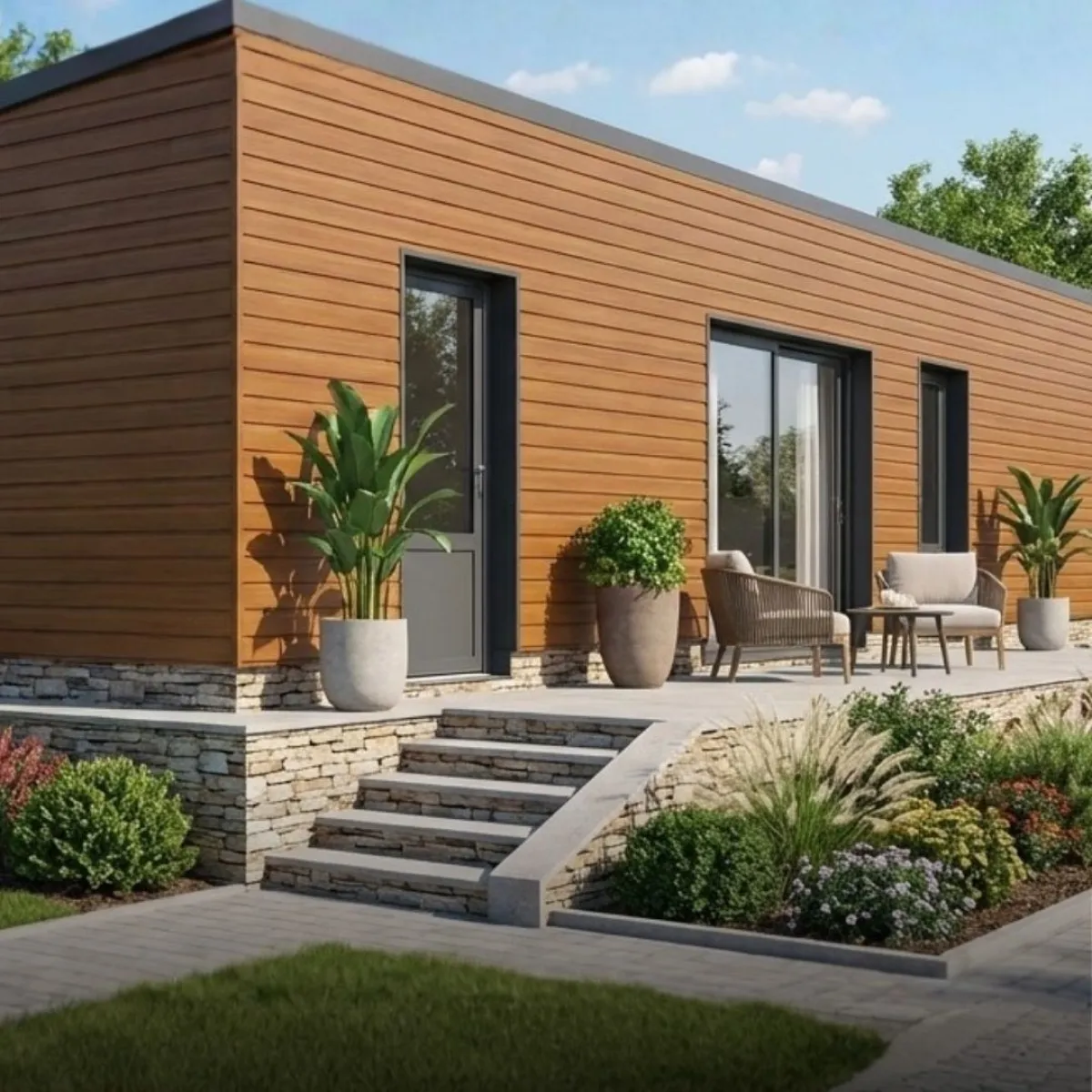 Tôle de Bardage Vario Chêne Doré 3D