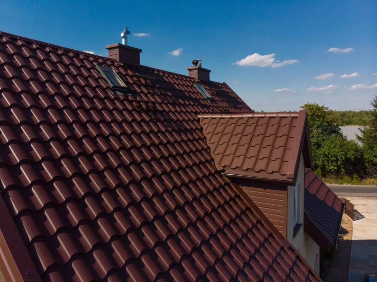 Tôle imitation tuile Centro Marron mat