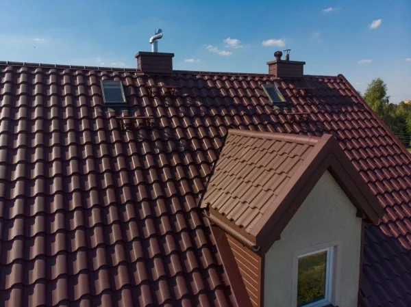 Tôle imitation tuile Centro Marron mat - 5