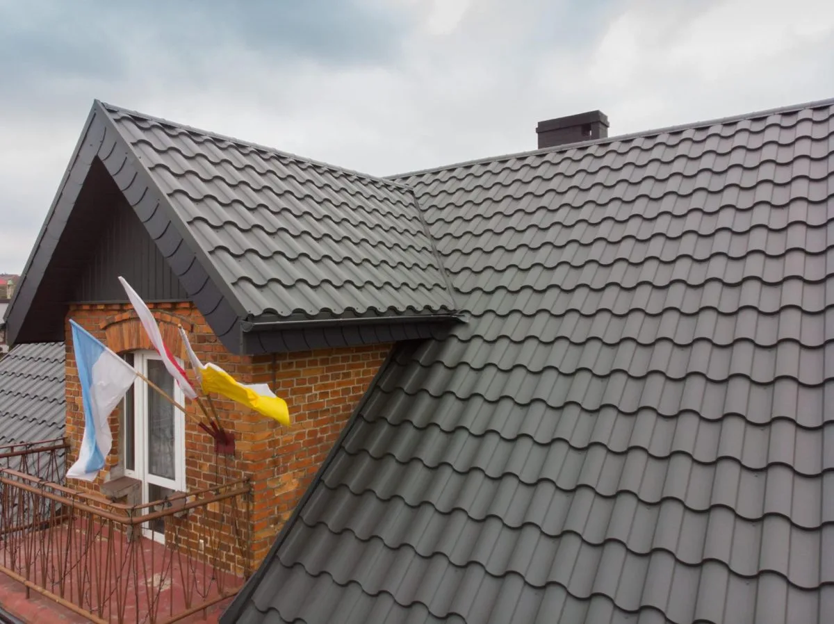 Tôle imitation tuile Centro Gris Graphite mat