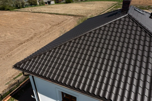 Tôle imitation tuile Centro Brun Gris mat - 4