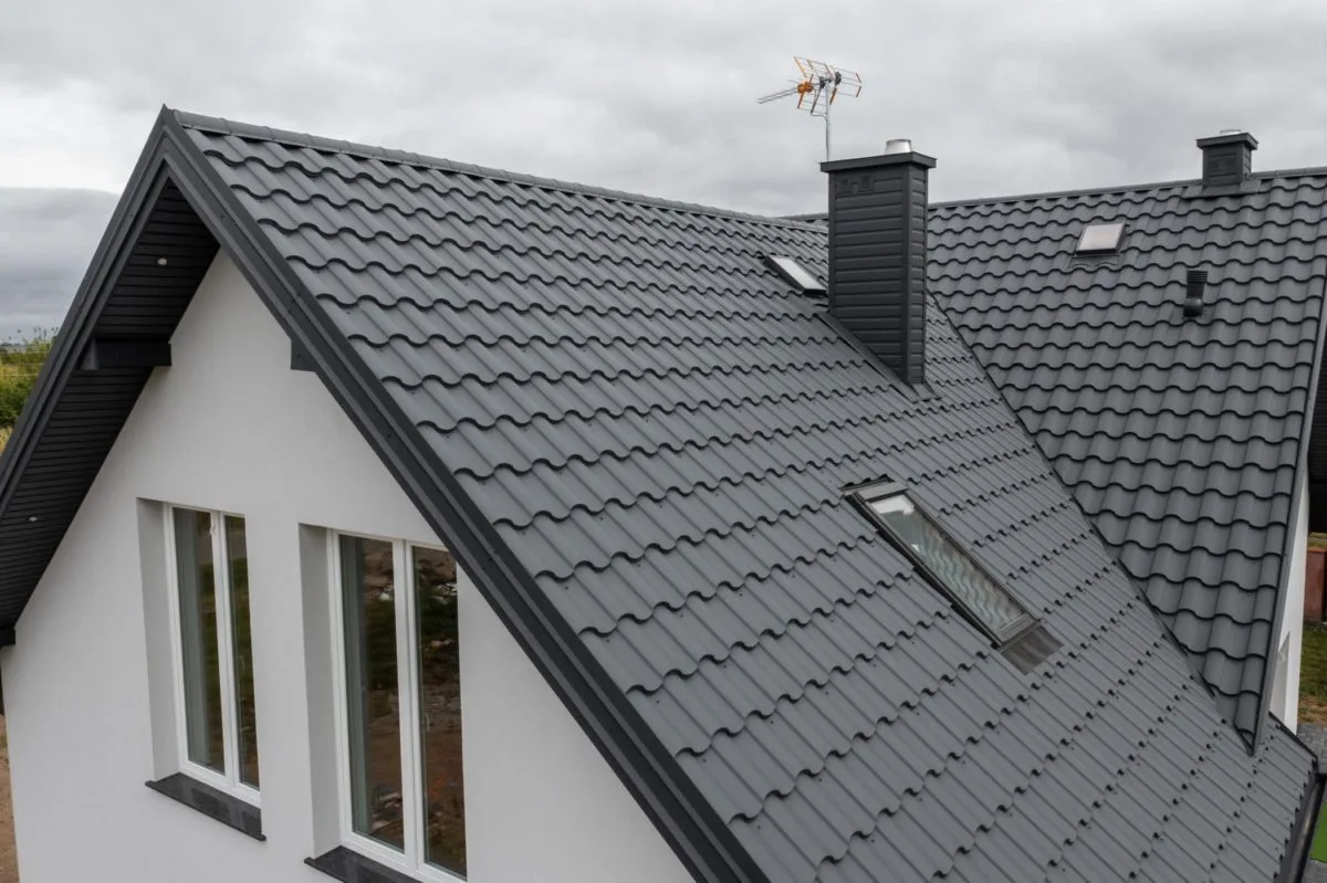 Tôle imitation tuile Centro Gris Anthracite mat