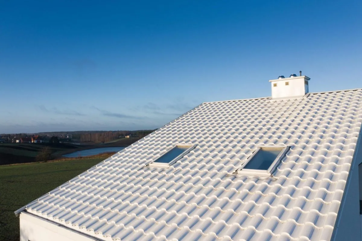 Tôle imitation tuile Centro Blanc brillant