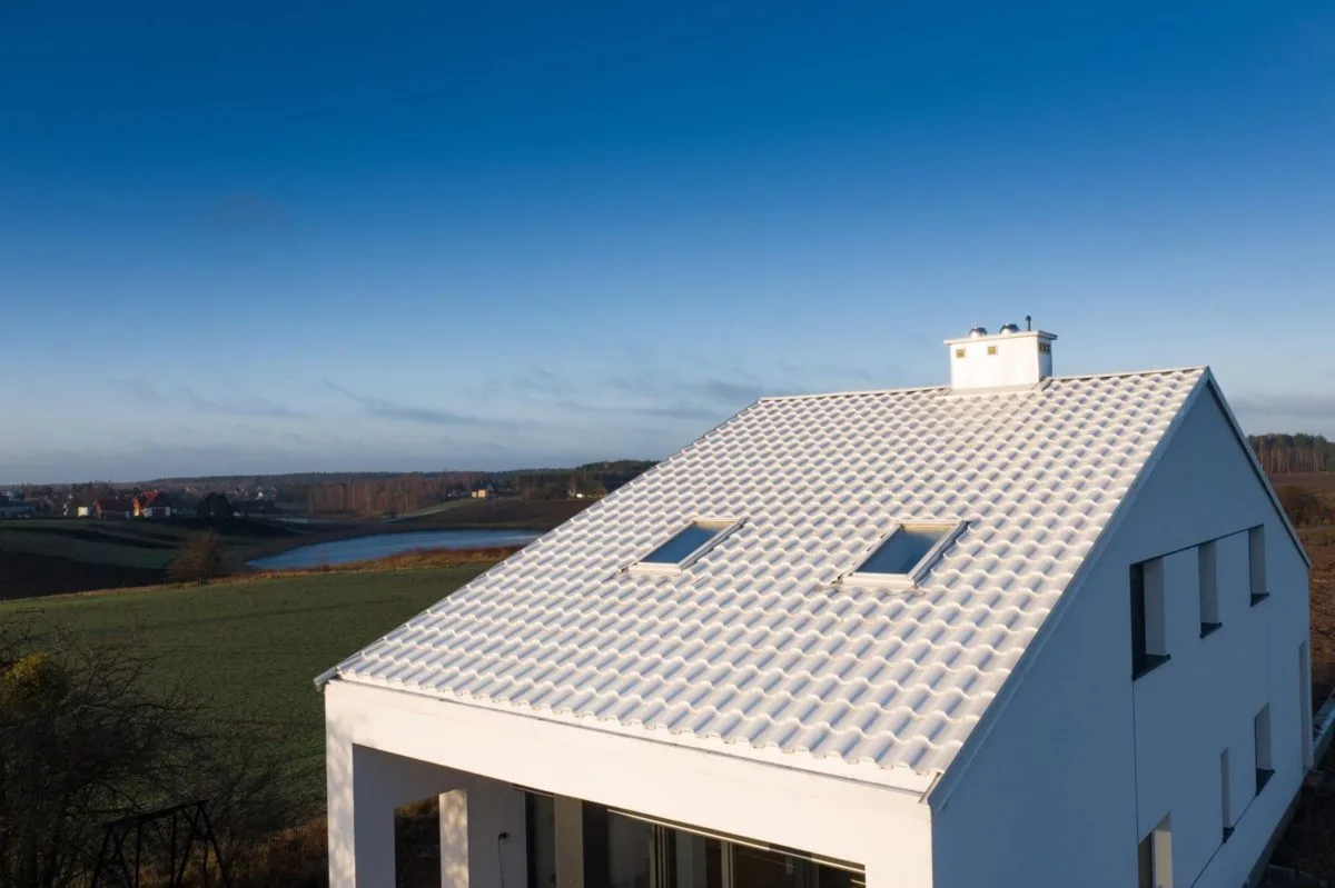 Tôle imitation tuile Centro Blanc brillant