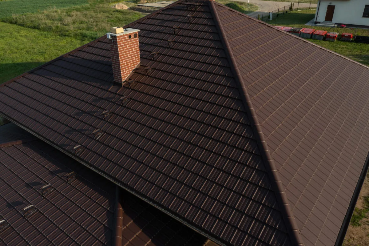 Tôle imitation tuile Horizon Marron mat