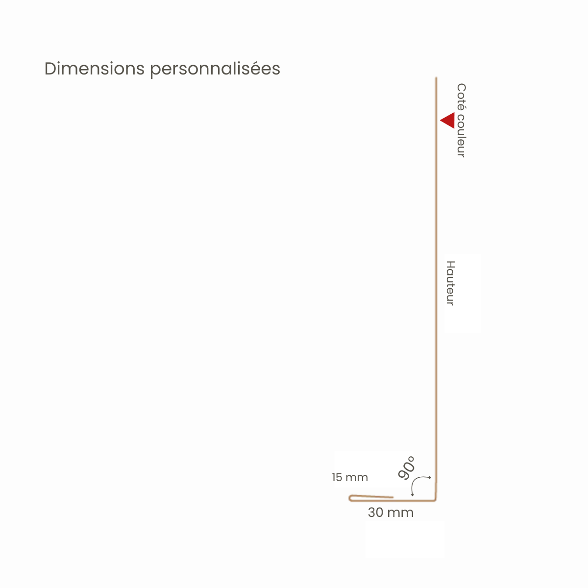 Habillage de gouttière Chêne Blanchi 3D - Schéma de configuration personnalisée