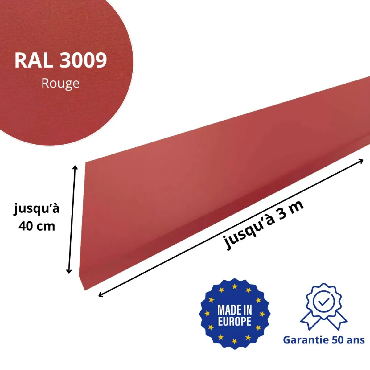 Habillage de rive Rouge mat