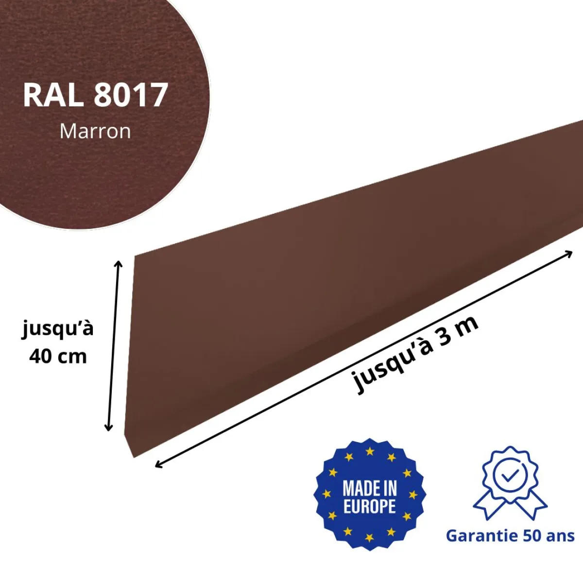 Habillage de rive Marron mat