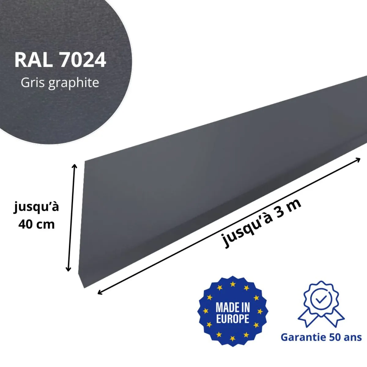 Habillage de rive Gris Graphite mat