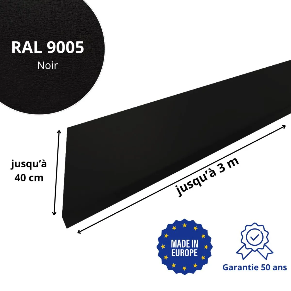 Habillage de rive Noir mat
