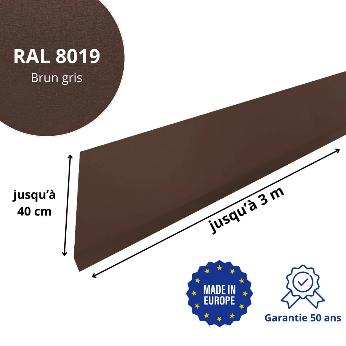 Habillage de rive Brun Gris mat