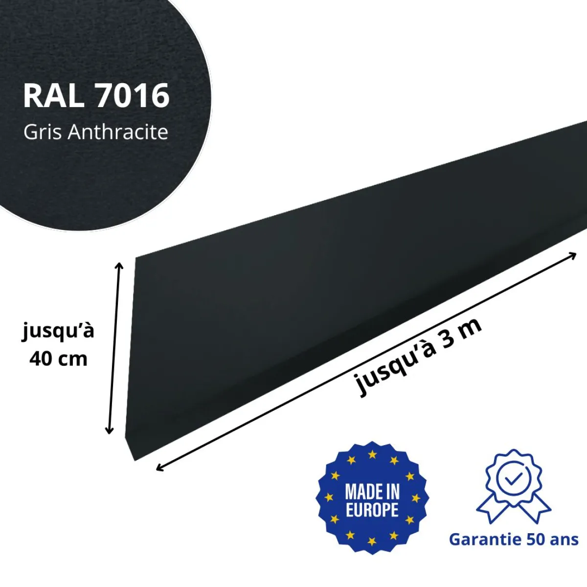 Habillage de rive Gris Anthracite mat