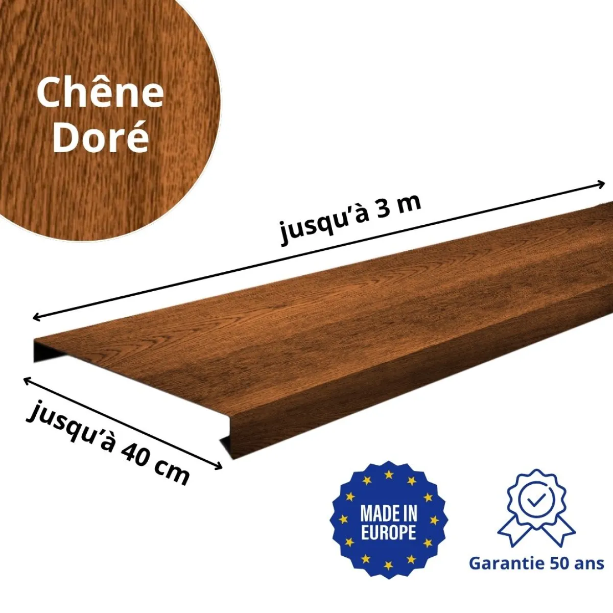 Couvertine Chêne Doré 3D