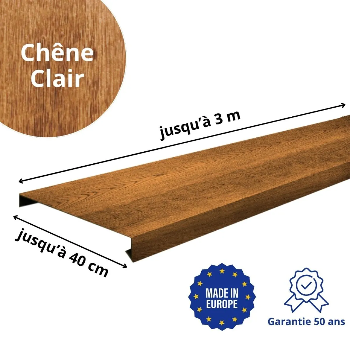 Couvertine Chêne Clair 3D