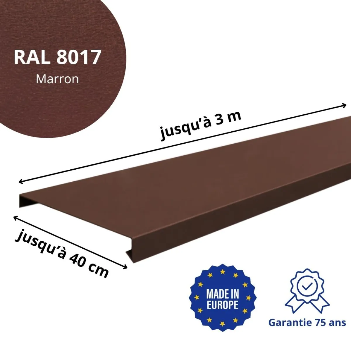 Couvertine Aluminium Marron mat