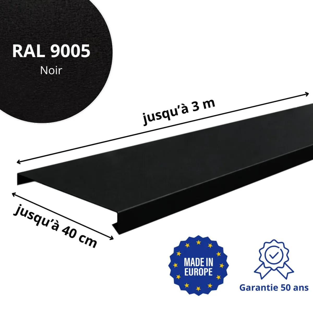 Couvertine Noir mat