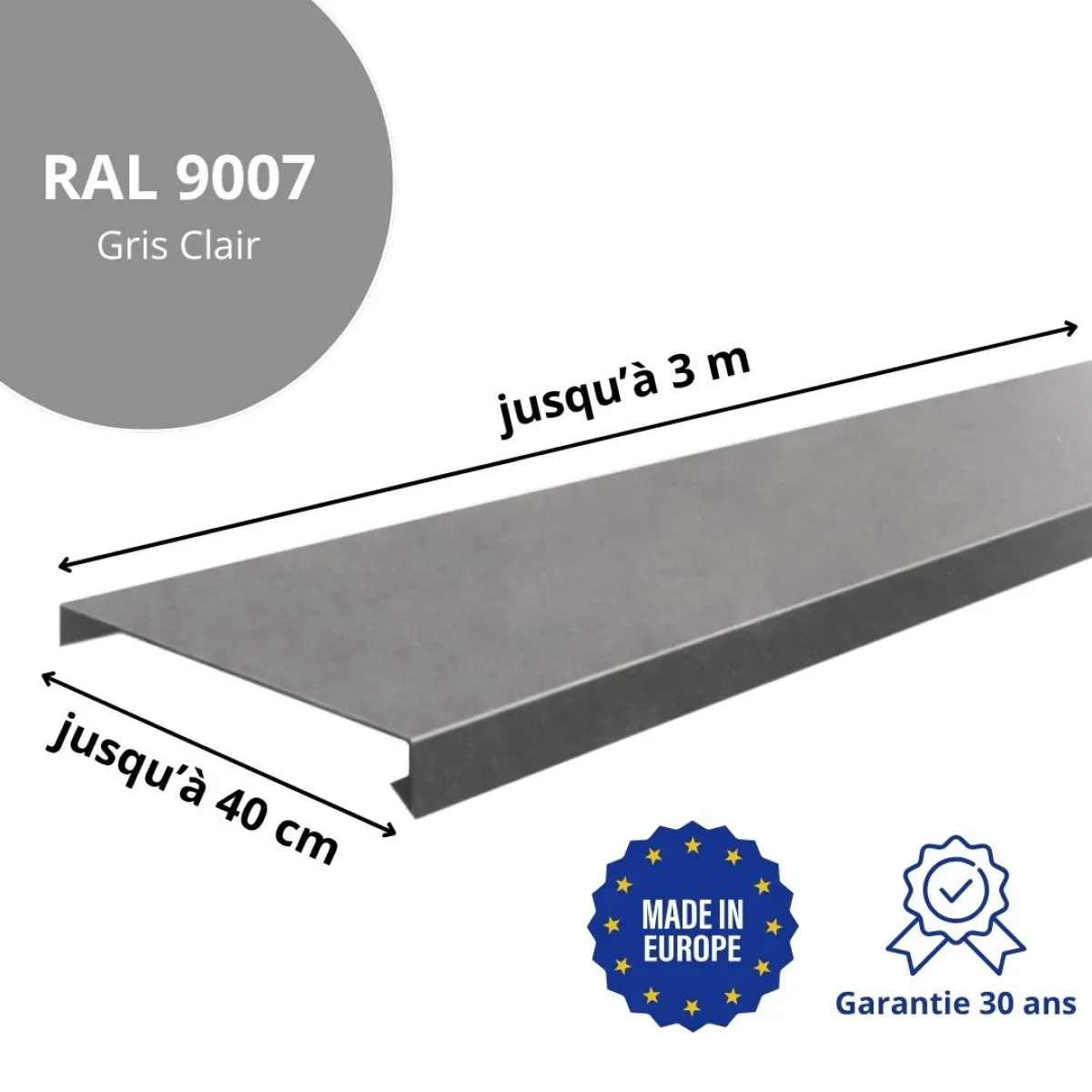 Couvertine Gris Clair brillant