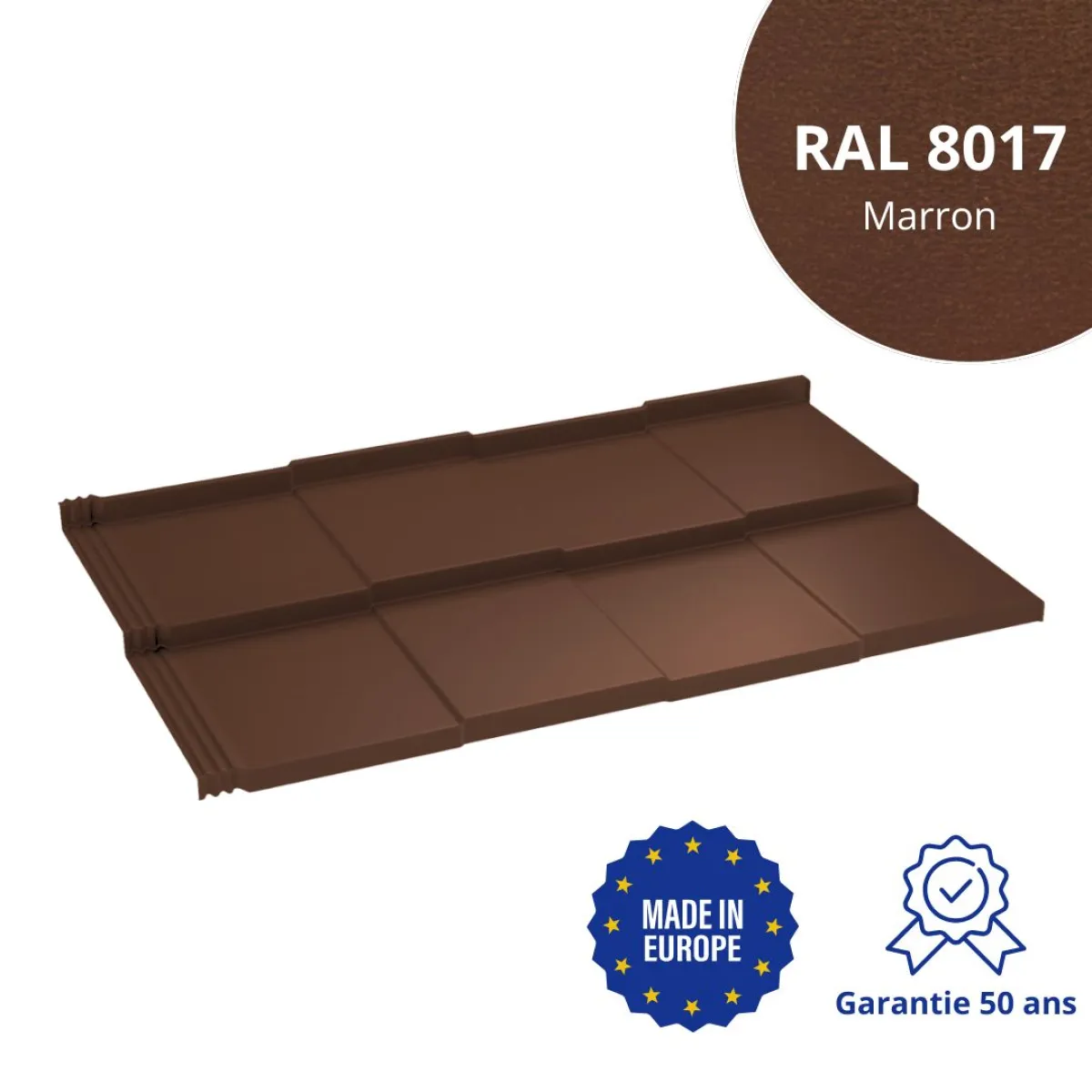 Tôle imitation ardoise Savanna Marron mat