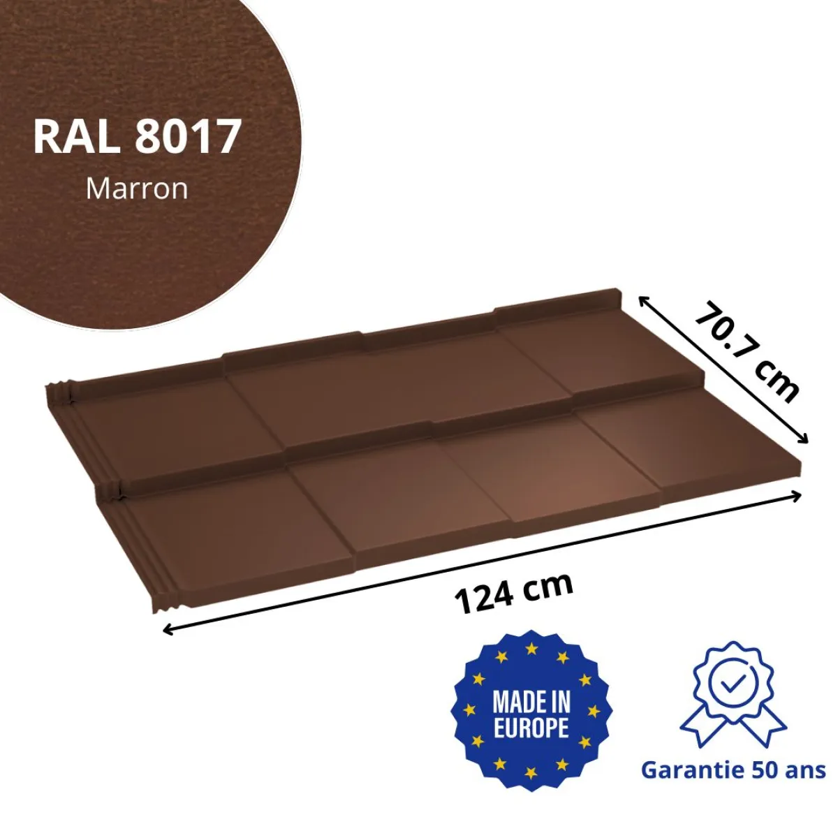 Tôle imitation ardoise Savanna Marron mat