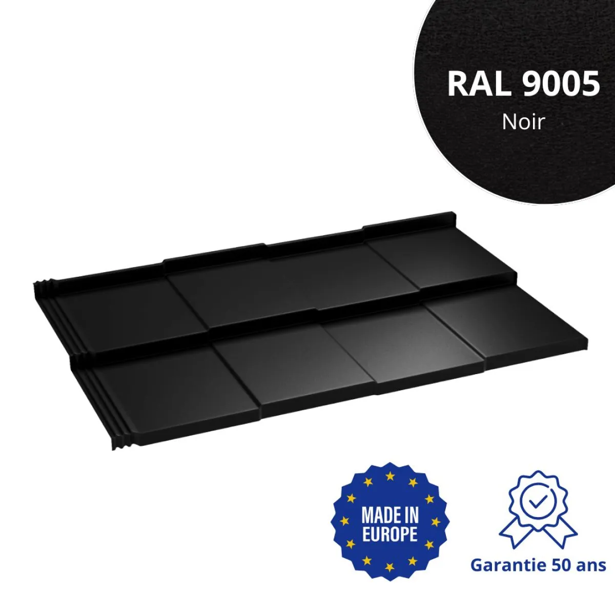 Tôle imitation ardoise Savanna Noir mat