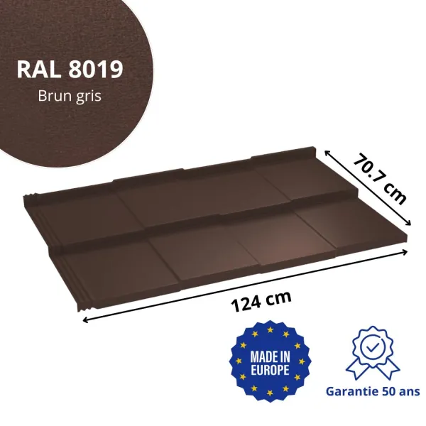 Tôle imitation ardoise Savanna Brun Gris mat - 2