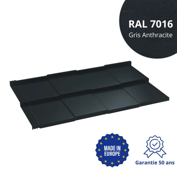 Tôle imitation ardoise Savanna Gris Anthracite mat - 1