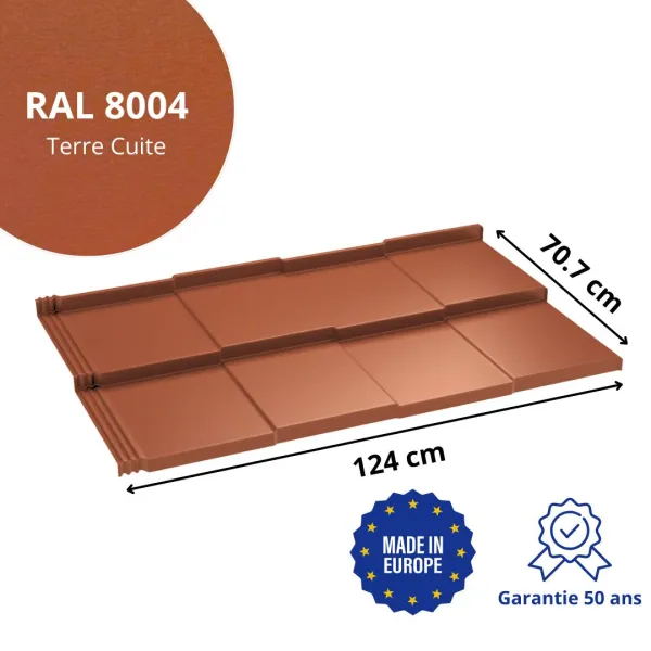 Tôle imitation ardoise Savanna Terre Cuite mat - 2