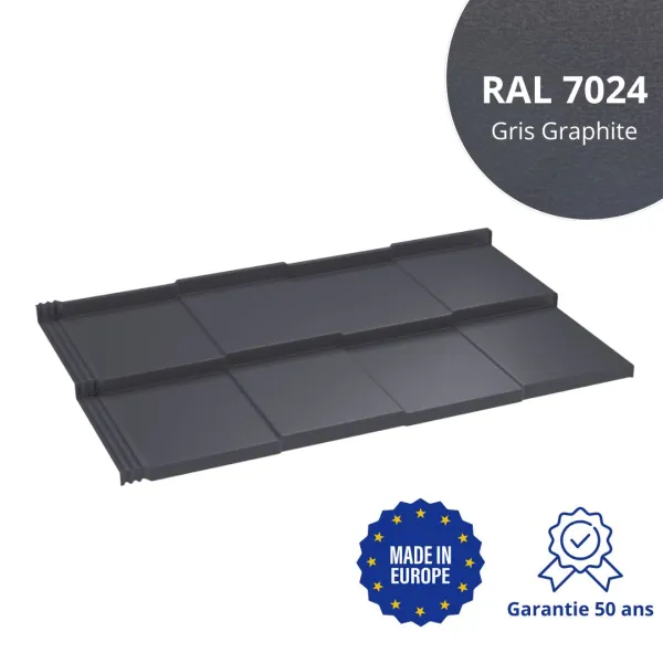 Tôle imitation ardoise Savanna Gris Graphite mat