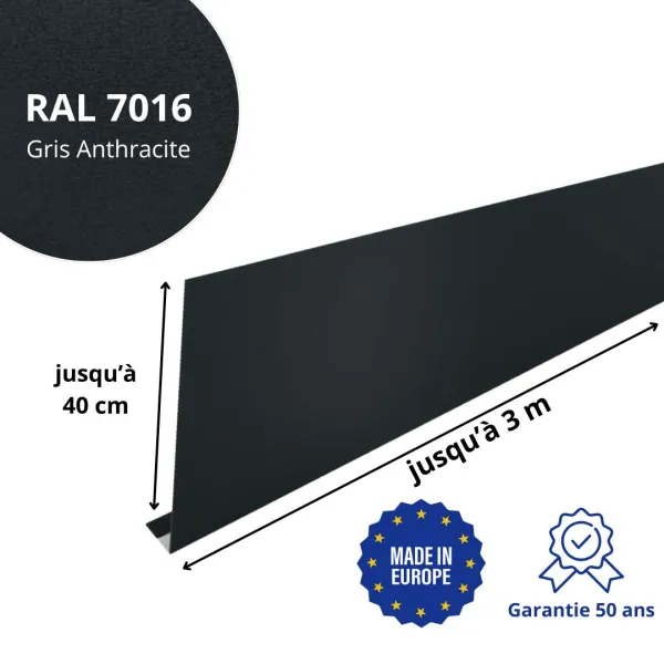 Habillage de gouttière Gris Anthracite mat - 2