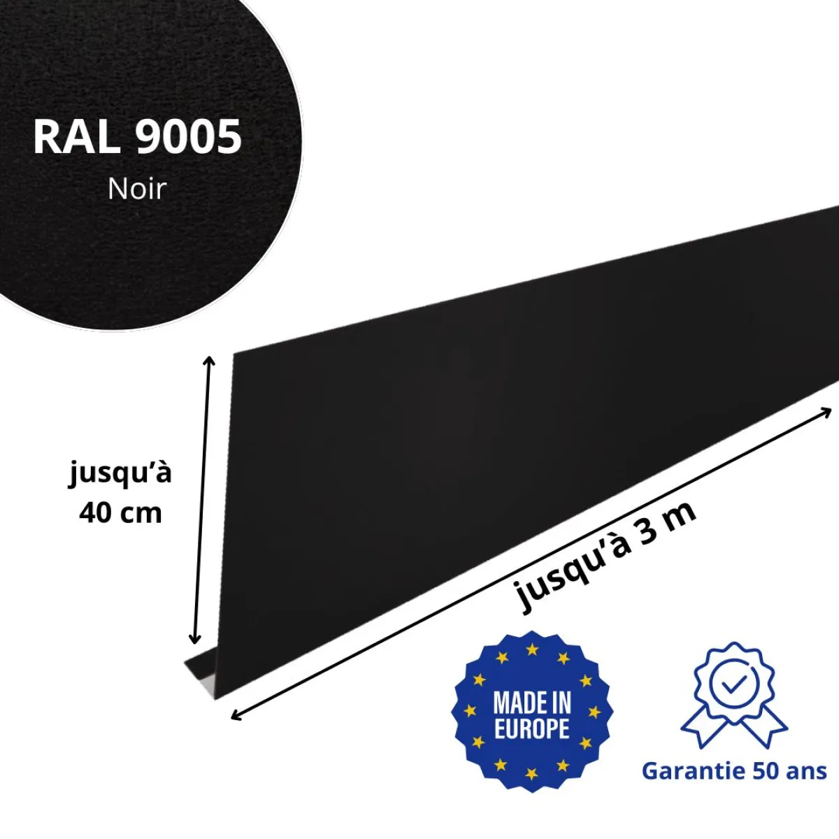Habillage de gouttière Noir mat