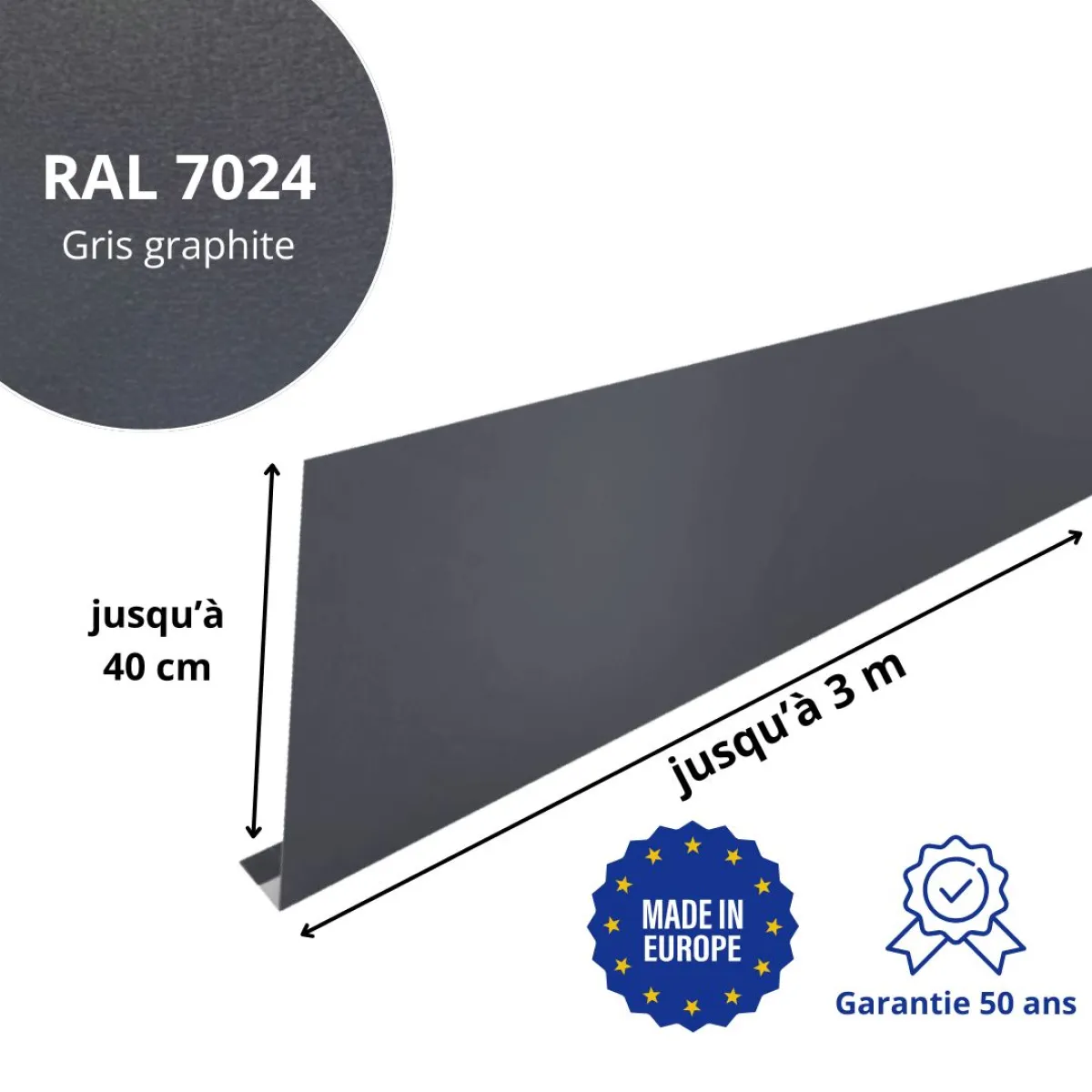Habillage de gouttière Gris Graphite mat