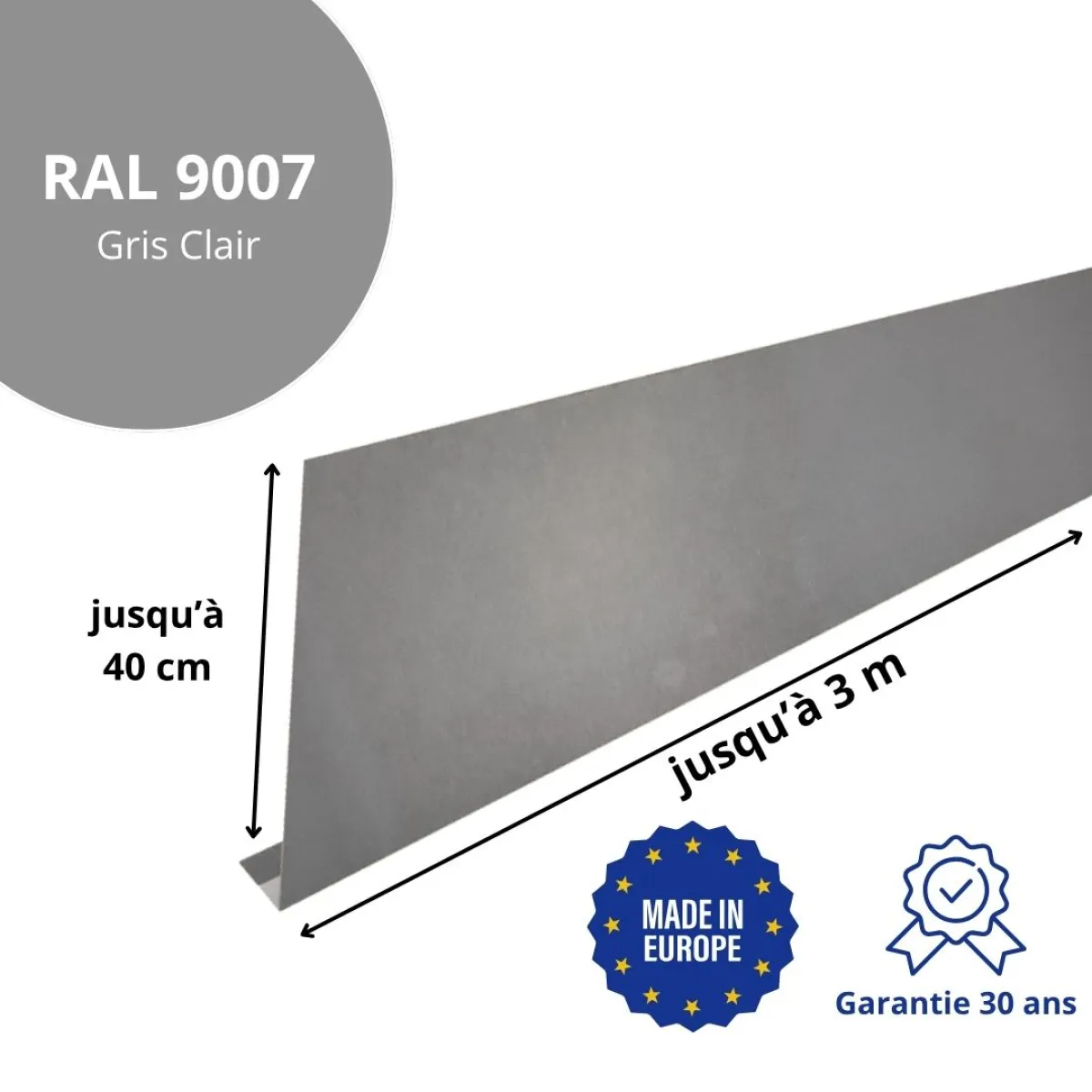 Habillage de gouttière Gris Clair brillant