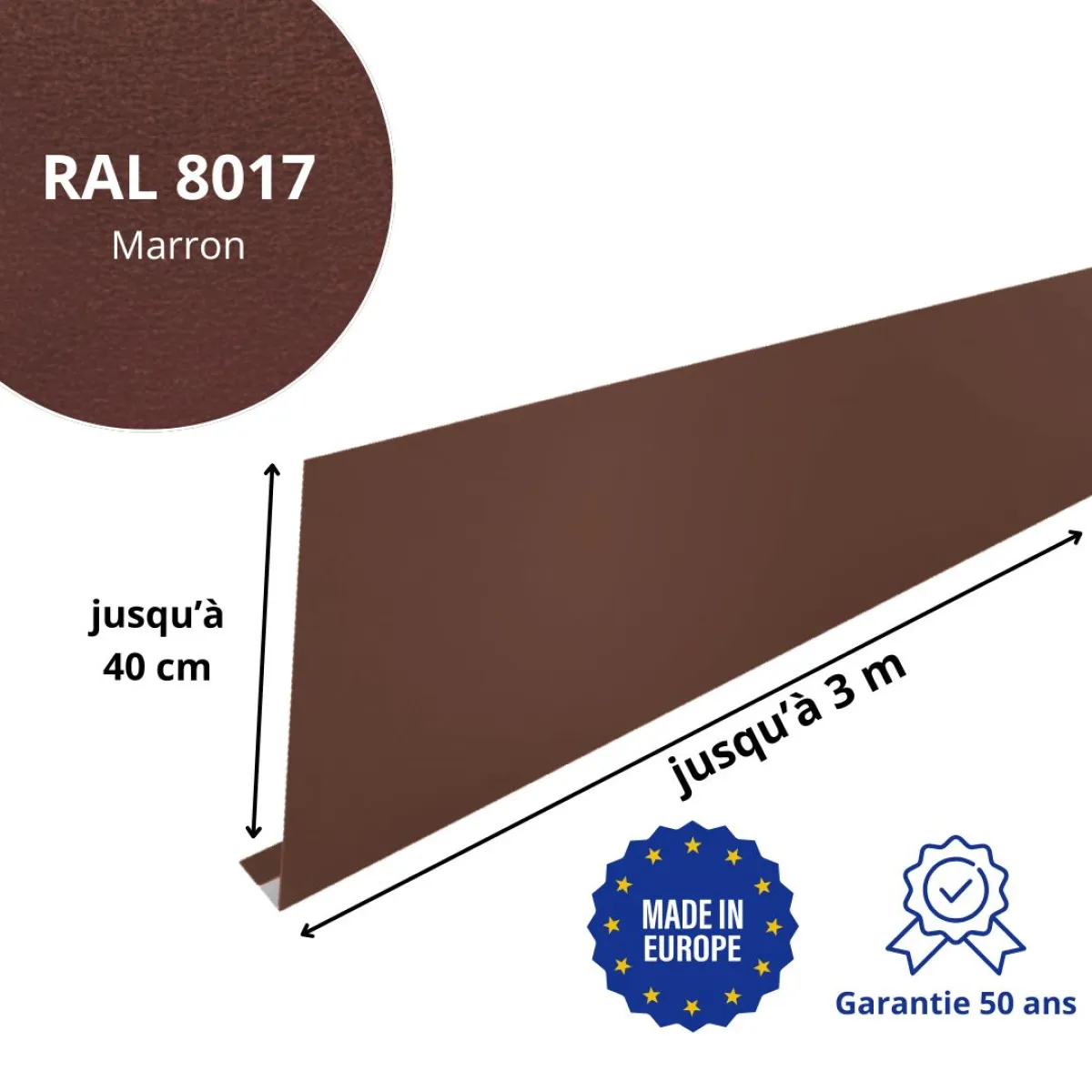 Habillage de gouttière Marron mat