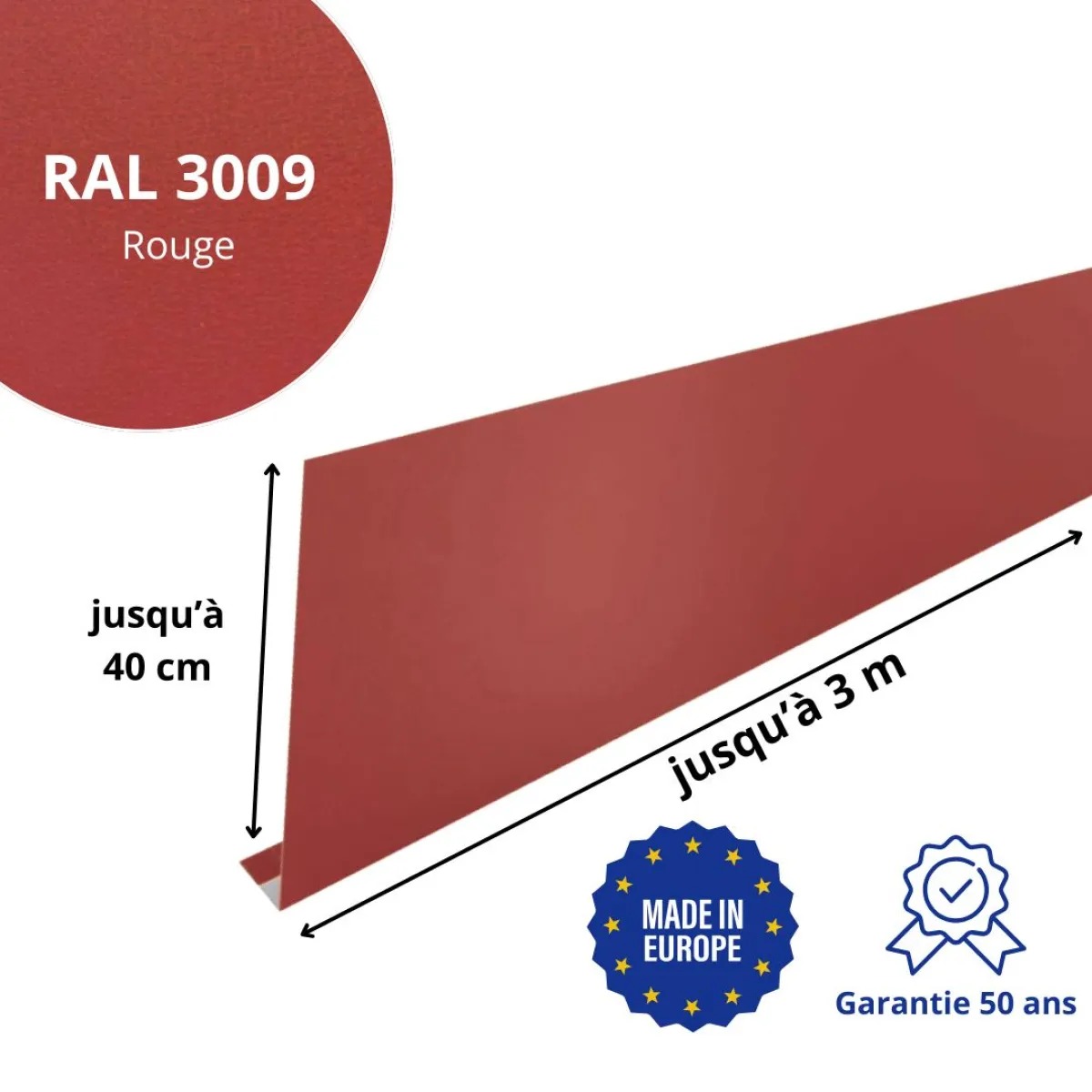 Habillage de gouttière Rouge mat
