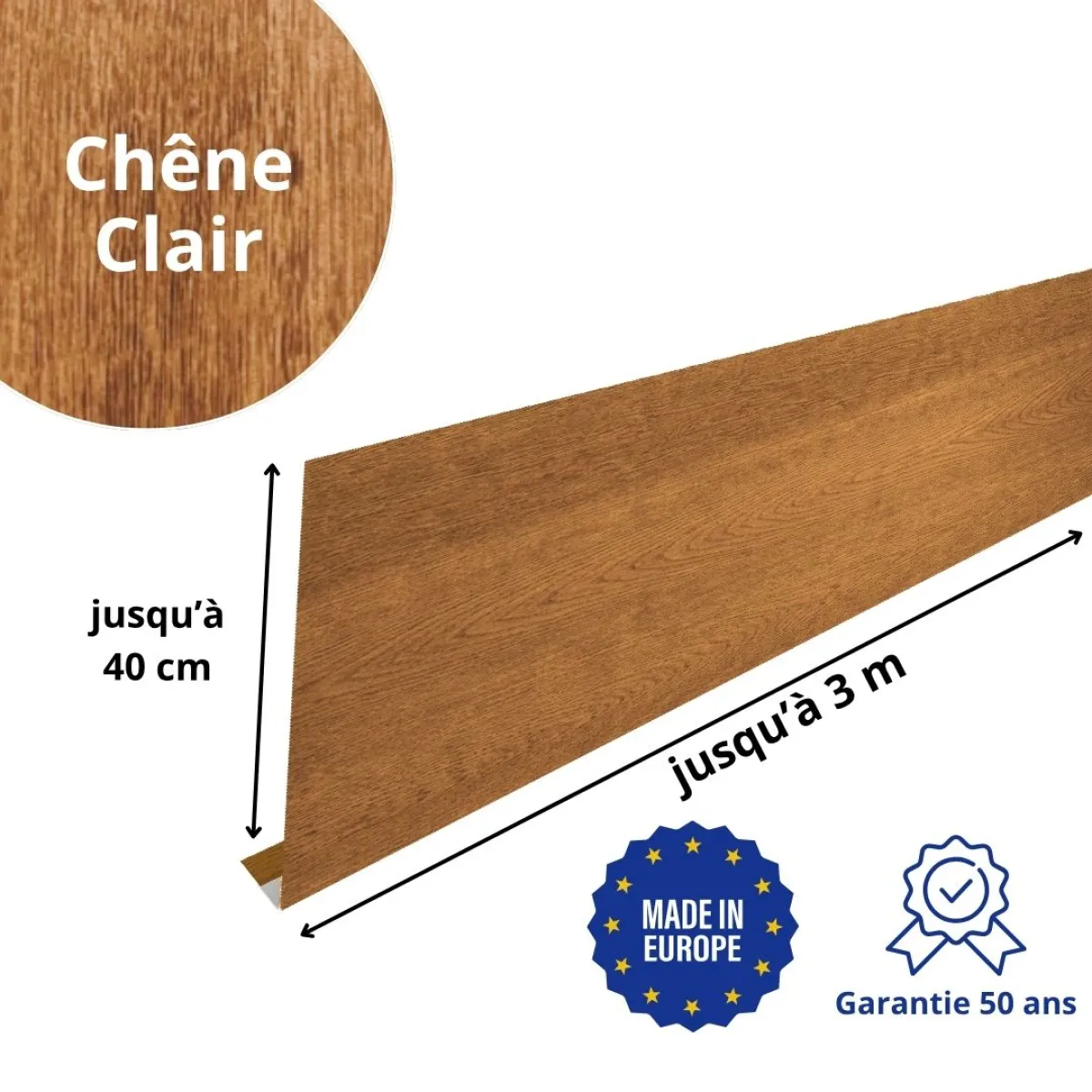 Habillage de gouttière Chêne Clair 3D