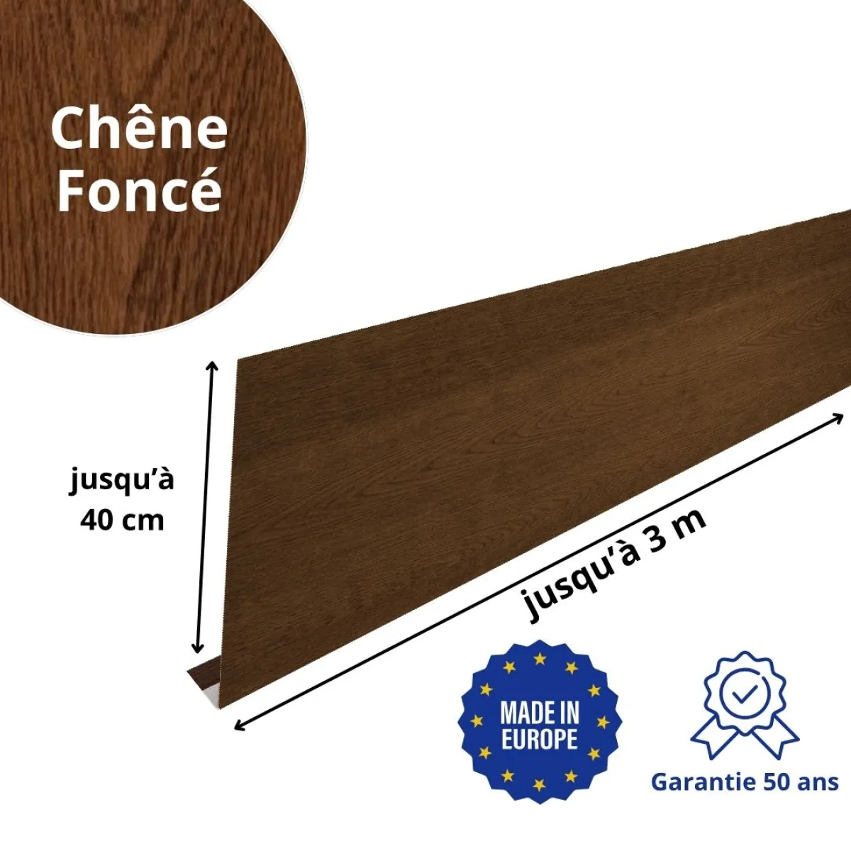 Habillage de gouttière Chêne Foncé