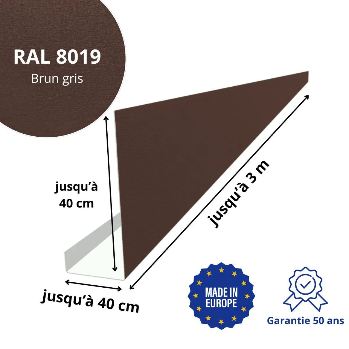 Habillage de bandeau Brun Gris mat