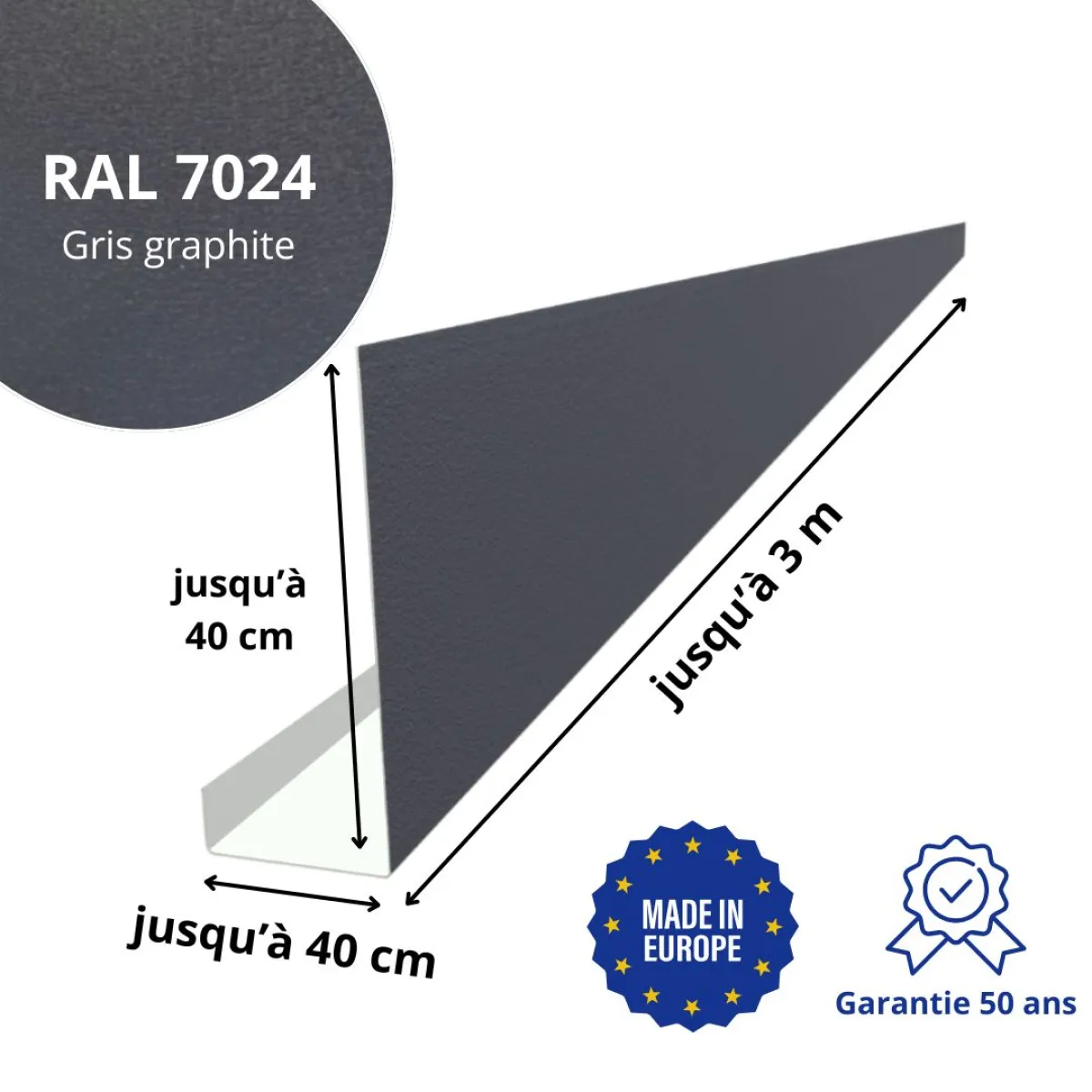 Habillage de bandeau Gris Graphite mat