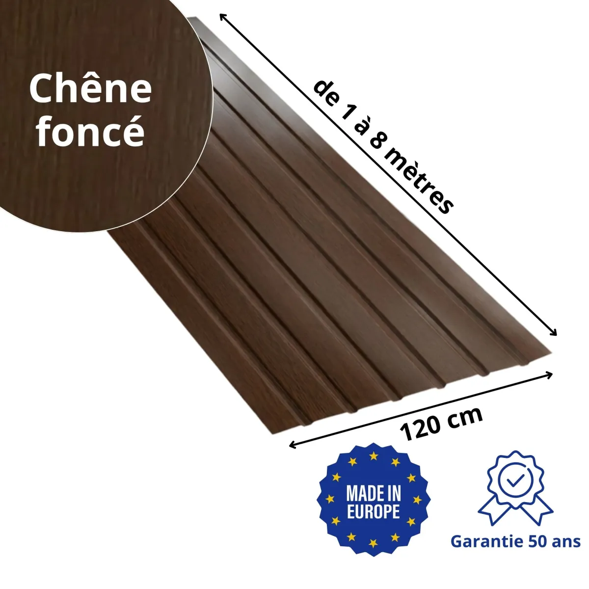 Tôle de Bardage Vario Chêne Foncé